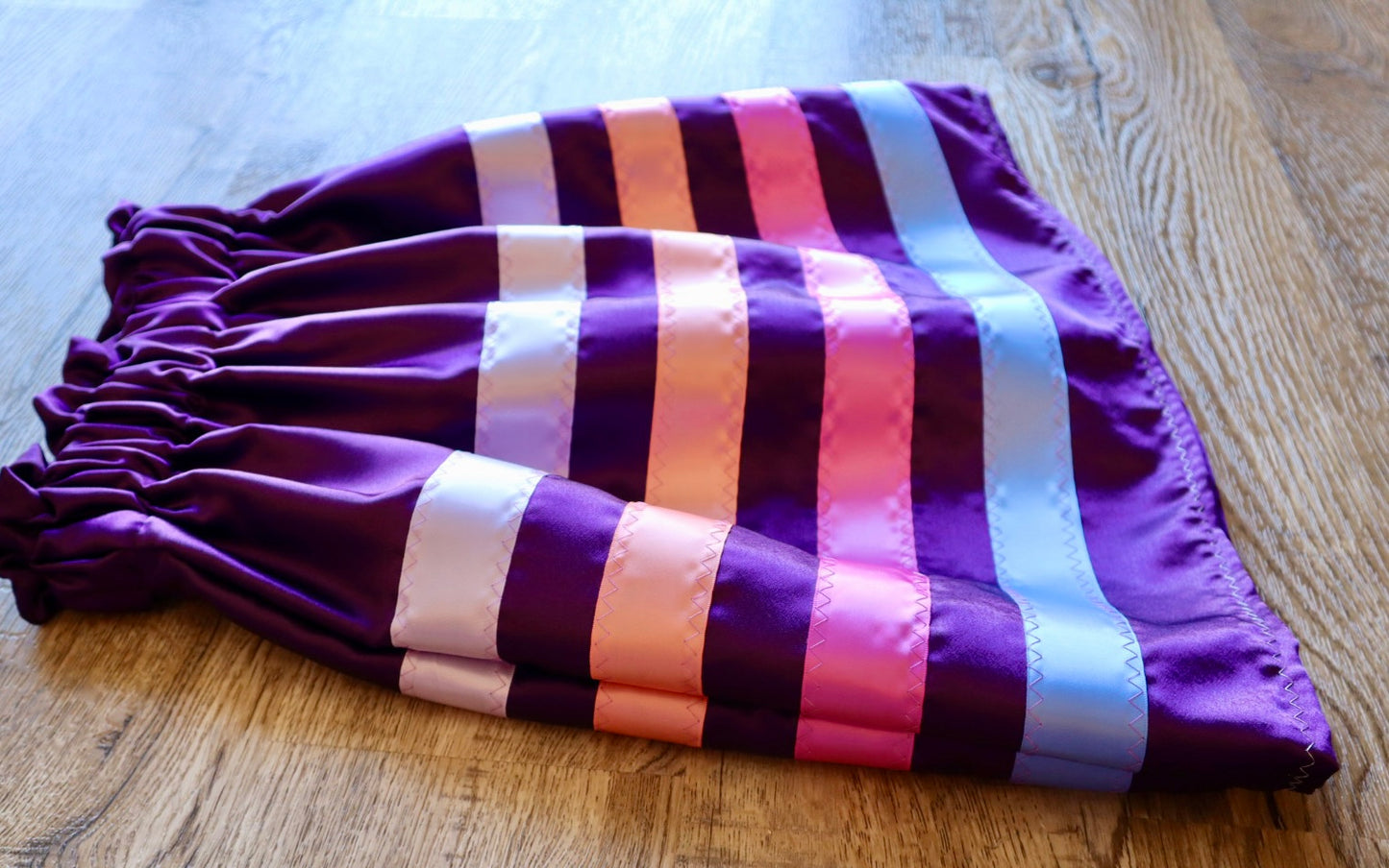 Handmade Satin Ribbon Skirt: Child Size 2-4 Purple Pink Ombre