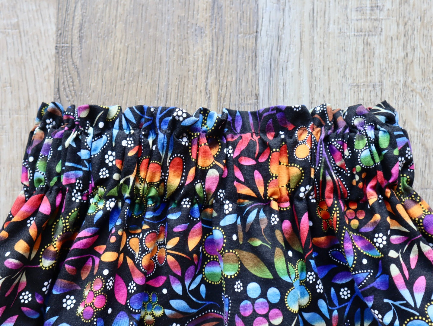 Handmade Ribbon Skirt, Child Size 3-5 Purple Pink Ombre Dark Floral Print Premium Cotton, OOAK Indigenous Made Clothing