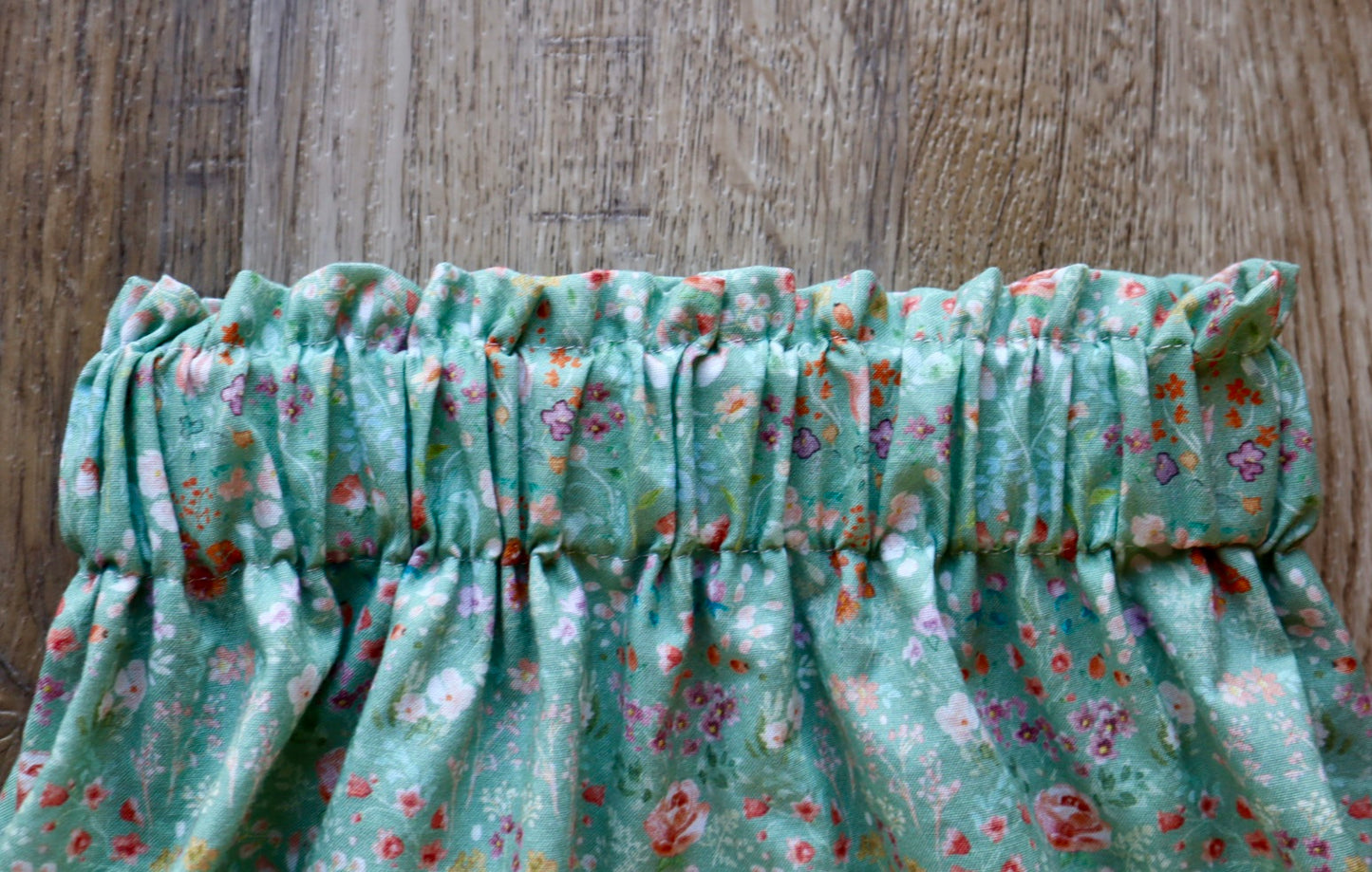 Handmade Ribbon Skirt, Child Size 6-8 Jewel Tones Sage Floral Print Premium Cotton, OOAK Indigenous Made Clothing