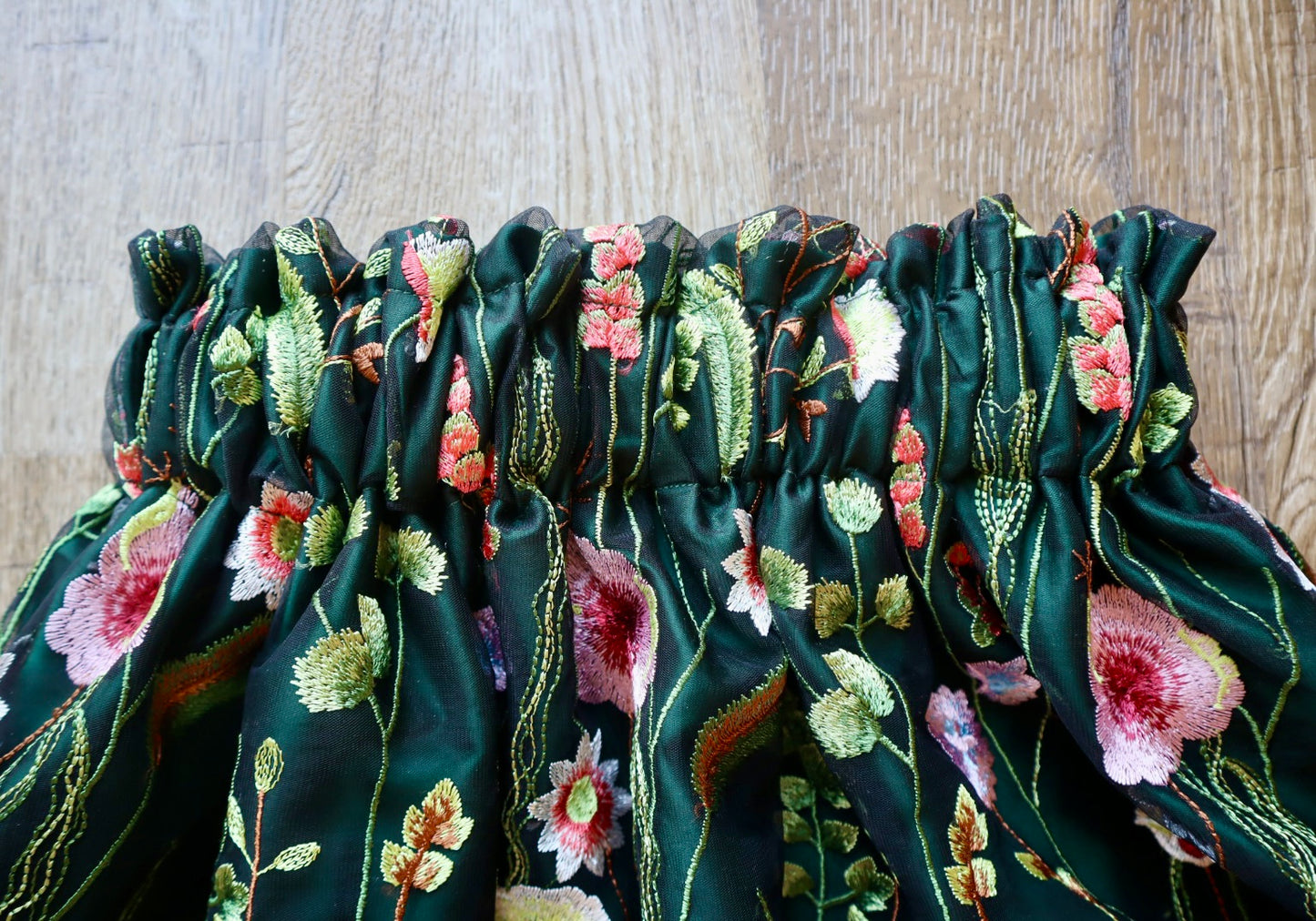 Couture Overlay Ribbon Skirt Women’s Black Embroidered Floral Lace Pine Green Satin All Gold OOAK Indigenous HandMade Clothing Custom Waist *up to 50 inches* (enter desired waist size “inches” or Dress/Pants size in order notes)