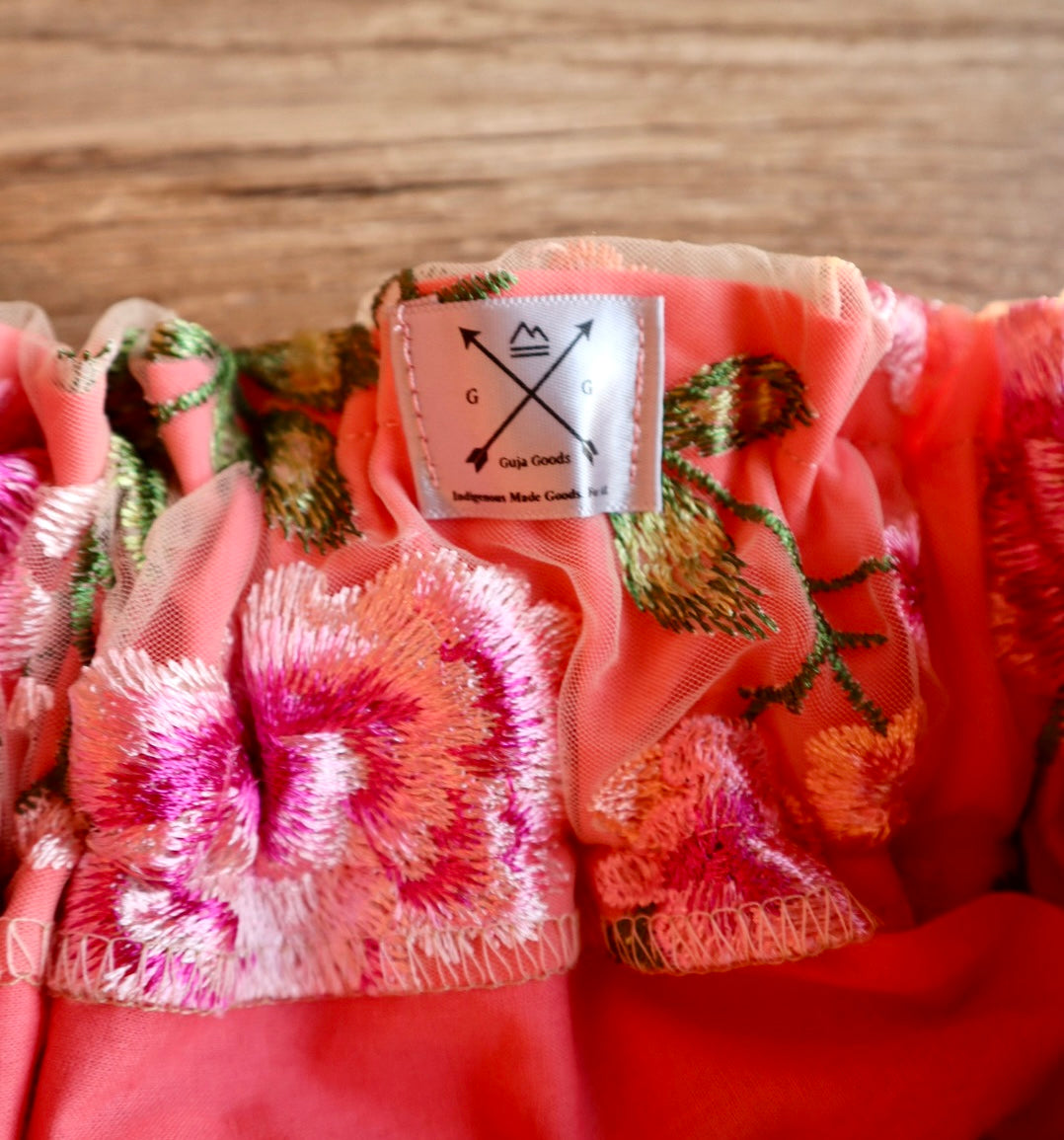 Couture Stacked Ribbon Skirt Pockets Womens Peachy Pink and Nude Lace Earth Tone Ombre RicRac Cotton OOAK Indigenous HandMade *up to 50 inches* (enter desired sizes waist size “inches” or Dress/Pants size in order notes)