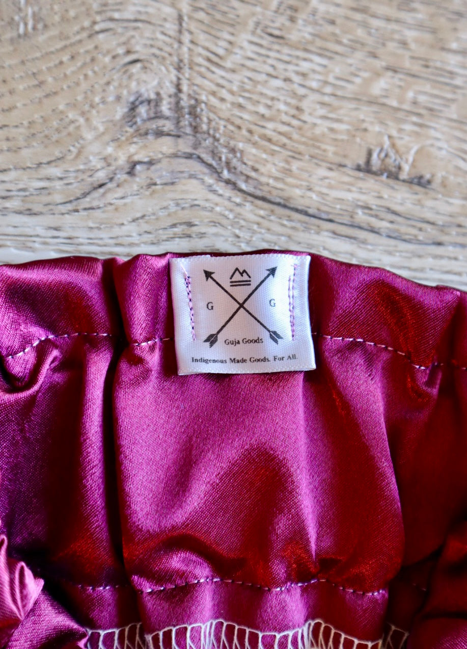 Handmade Satin Ribbon Skirt: Child Size 2-4 Maroon Pink Ombre