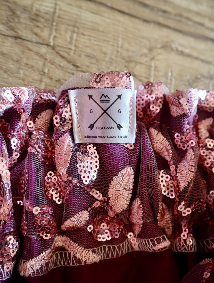 Couture Stacked Ribbon Skirt Pockets Womens Pink Lace Fire Water Tone Ombre RicRac Cotton OOAK Indigenous HandMade *up to 50 inches* (enter desired sizes waist size “inches” or Dress/Pants size in order notes)