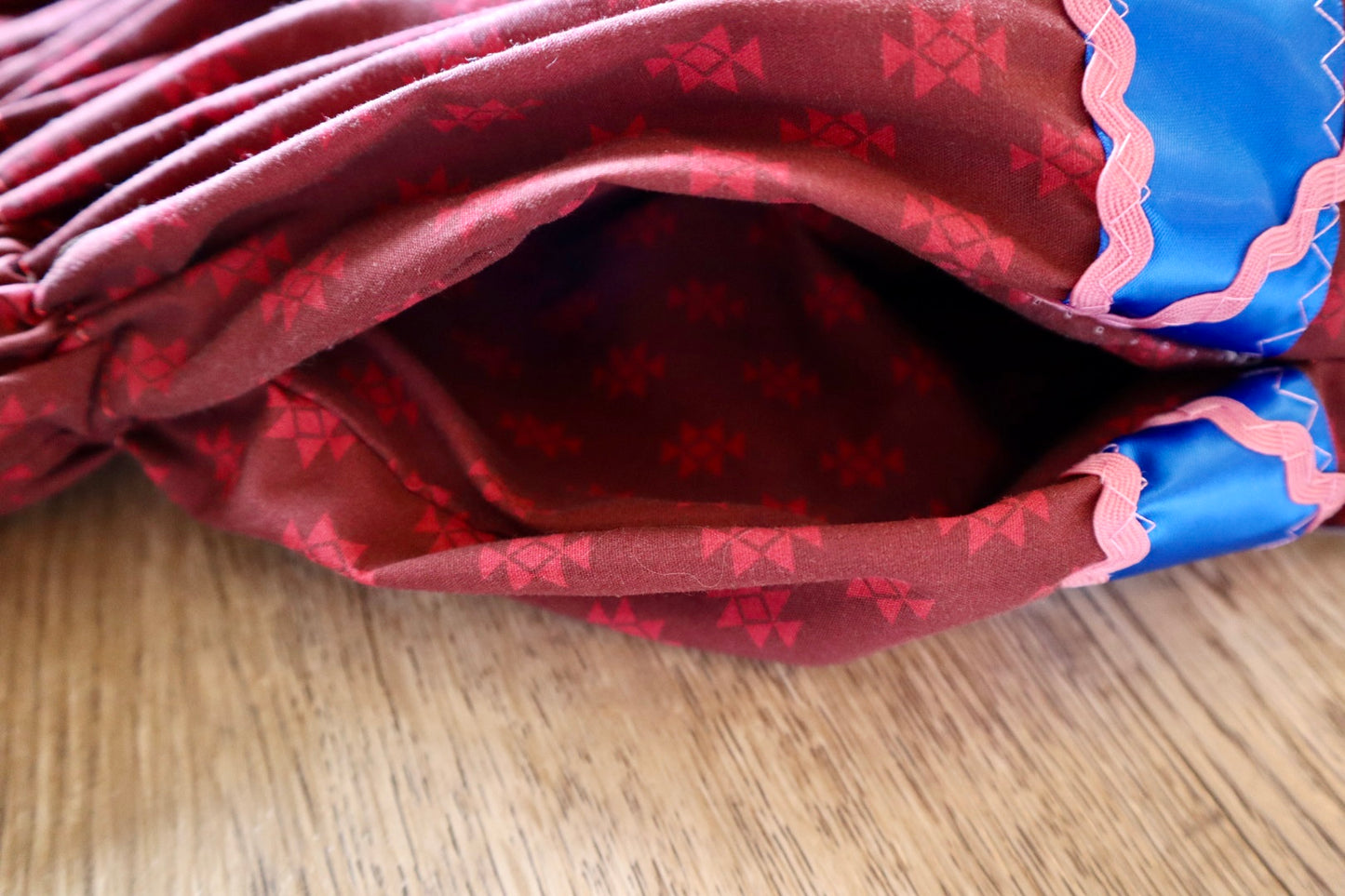 Couture Ribbon Skirt Button Down Pocket Womens Peach RicRac Maroon Geometric Print Cotton Faux Elk Teeth Miscellaneous OOAK Indigenous *up to 50 inches* (enter desired waist size “inches” or Dress/Pants size in order notes)