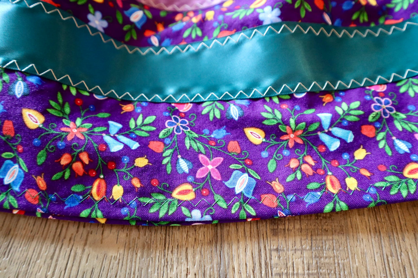 Handmade Ribbon Skirt, Child Size 2-4 Purple Pink Ombre Plum Floral Print Premium Cotton, OOAK Indigenous Made Clothing