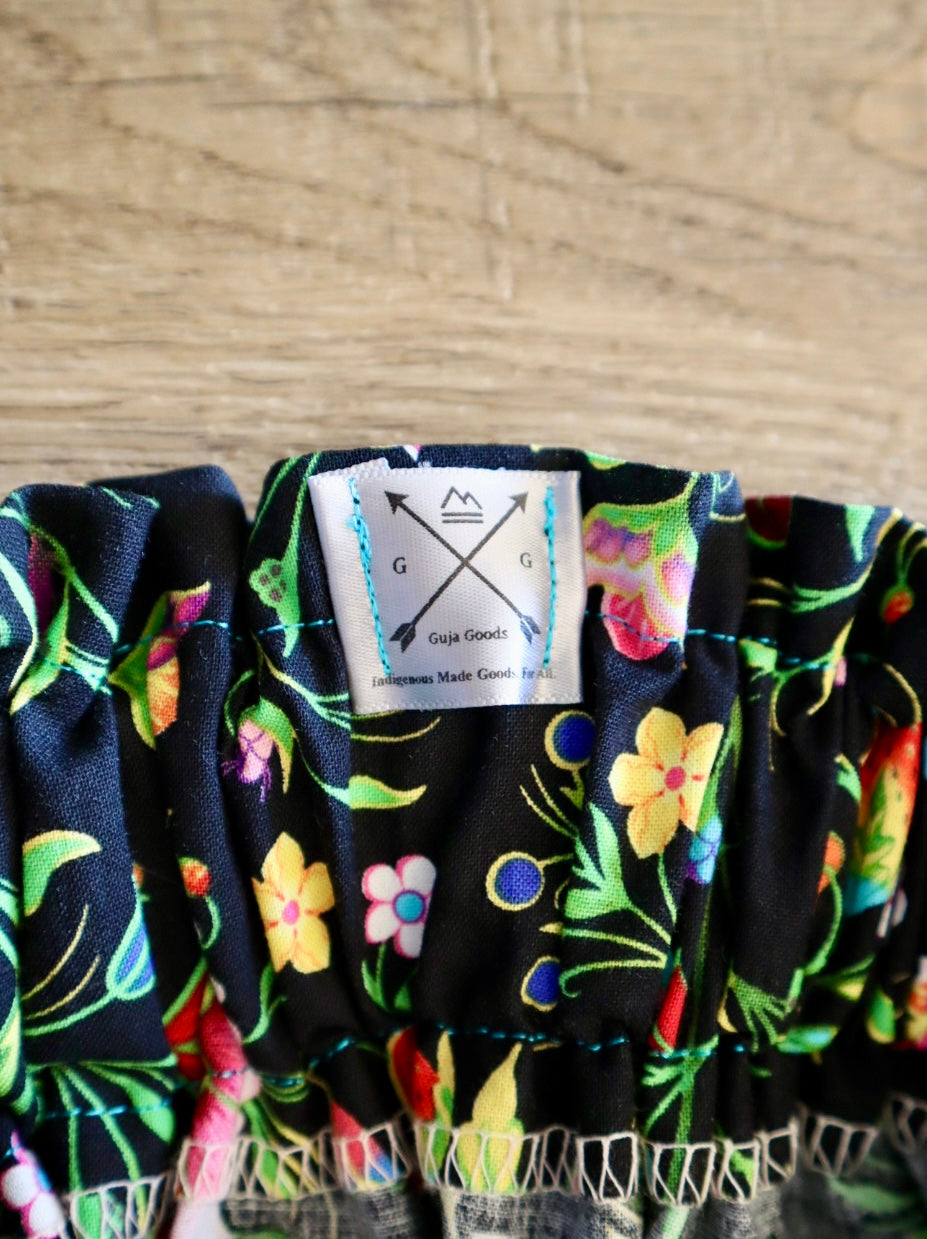 Couture Ribbon Pocket Womens Side Fringe Gold RicRac Black Strawberry Floral Print Premium Cotton Turquoise Pink OOAK Indigenous HandMade *up to 50 inches* (enter desired waist size “inches” or Dress/Pants size in order notes)