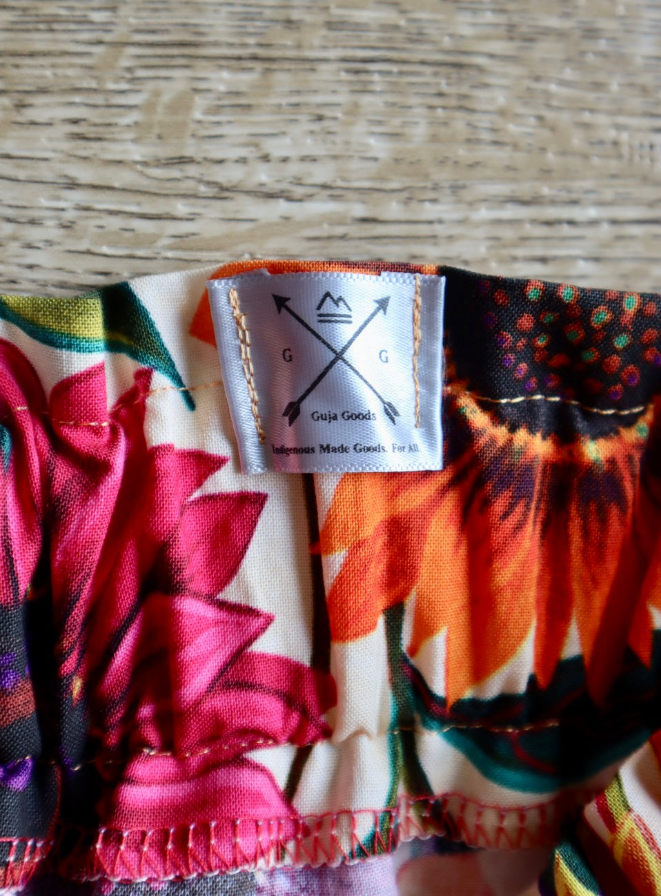 Handmade Ribbon Skirt, Child Size 6-8 Maroon Orange Ombre Oversized Sunflower Floral Print Premium Cotton, OOAK Indigenous Made Clothing