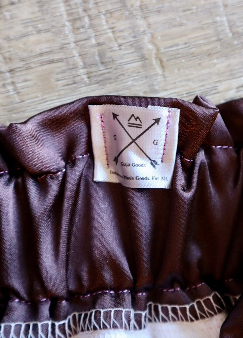 Handmade Satin Ribbon Skirt: Child Size 2-4 Chocolate Brown Pink Ombre