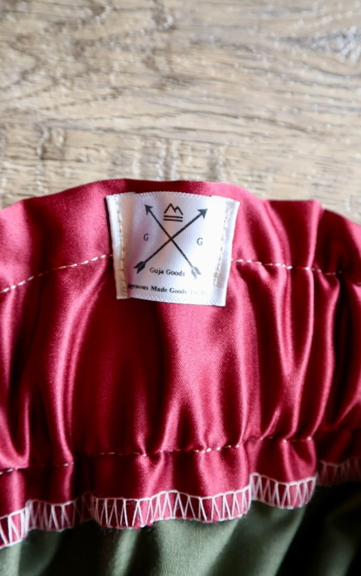 Couture Embroidered Stacked Bison Ribbon Skirt Pockets Womens Maroon Satin Earth Tones Ombre OOAK Indigenous HandMade *up to 50 inches* (enter desired sizes waist size “inches” or Dress/Pants size in order notes)