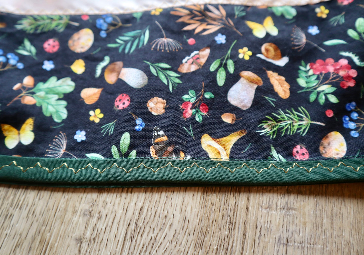Couture Embroidered Ribbon Skirt Pockets Women’s Black Woods Floral Peach Ombre Premium Cotton OOAK Indigenous HandMade Clothing CustomWaist *up to 50 inches* (enter desired waist size “inches” or Dress/Pants size in order notes)
