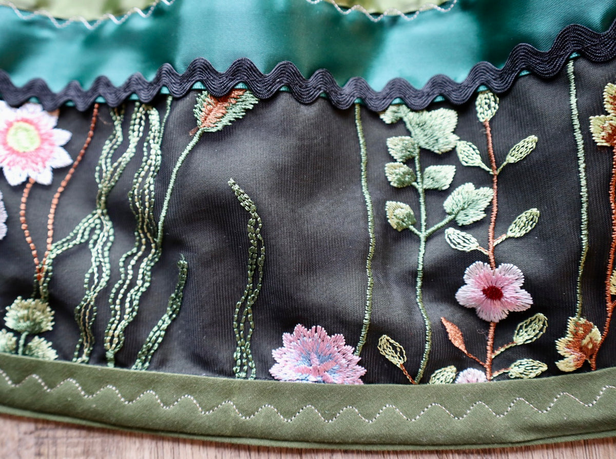 Couture Embroidered Stacked Bison Ribbon Skirt Pockets Womens Black Lace Earthy Ombre OOAK Indigenous HandMade *up to 50 inches* (enter desired sizes waist size “inches” or Dress/Pants size in order notes)