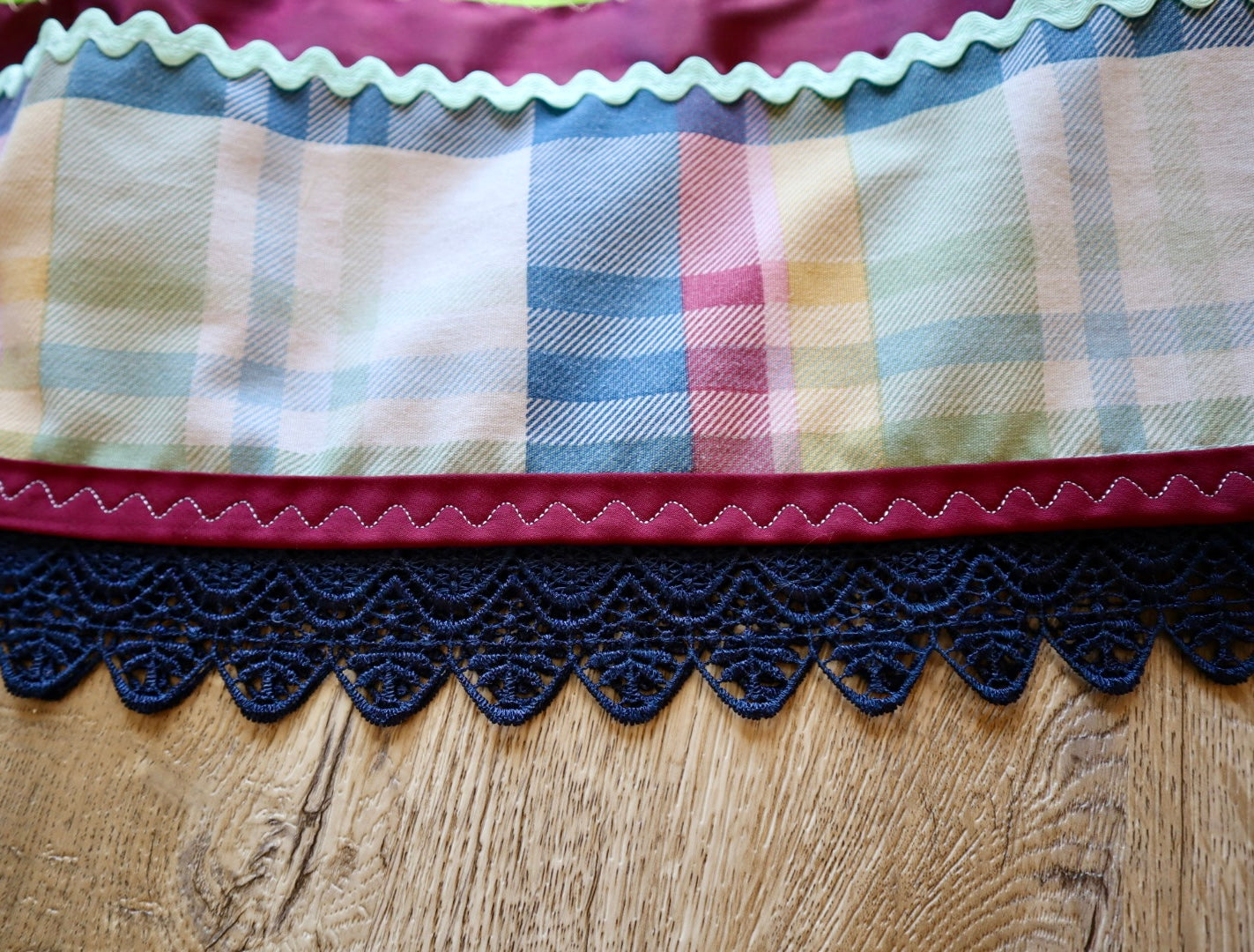 Couture Embroidered Stacked Pony Ribbon Skirt Pockets Womens Plaid Cotton Miscellaneous OOAK Indigenous HandMade *up to 50 inches* (enter desired sizes waist size “inches” or Dress/Pants size in order notes)