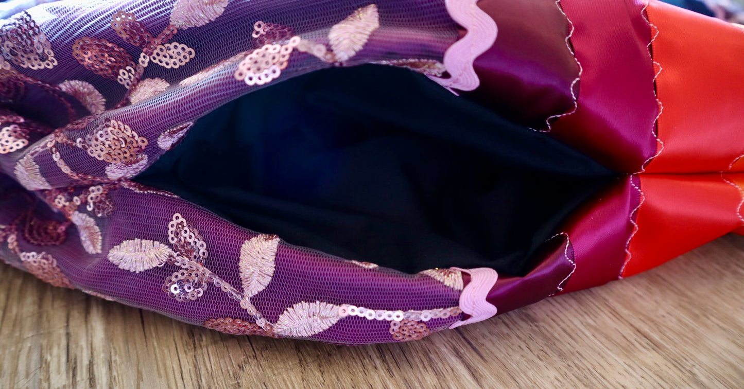 Couture Stacked Ribbon Skirt Pockets Womens Pink Lace Fire Water Tone Ombre RicRac Cotton OOAK Indigenous HandMade *up to 50 inches* (enter desired sizes waist size “inches” or Dress/Pants size in order notes)
