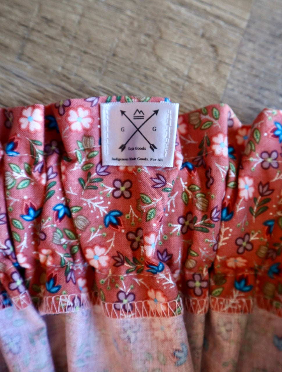 Couture Embroidered Stacked Bison Ribbon Skirt Pockets Womens Clay Floral Cotton Pink to Blue Ombre OOAK Indigenous HandMade *up to 50 inches* (enter desired sizes waist size “inches” or Dress/Pants size in order notes)
