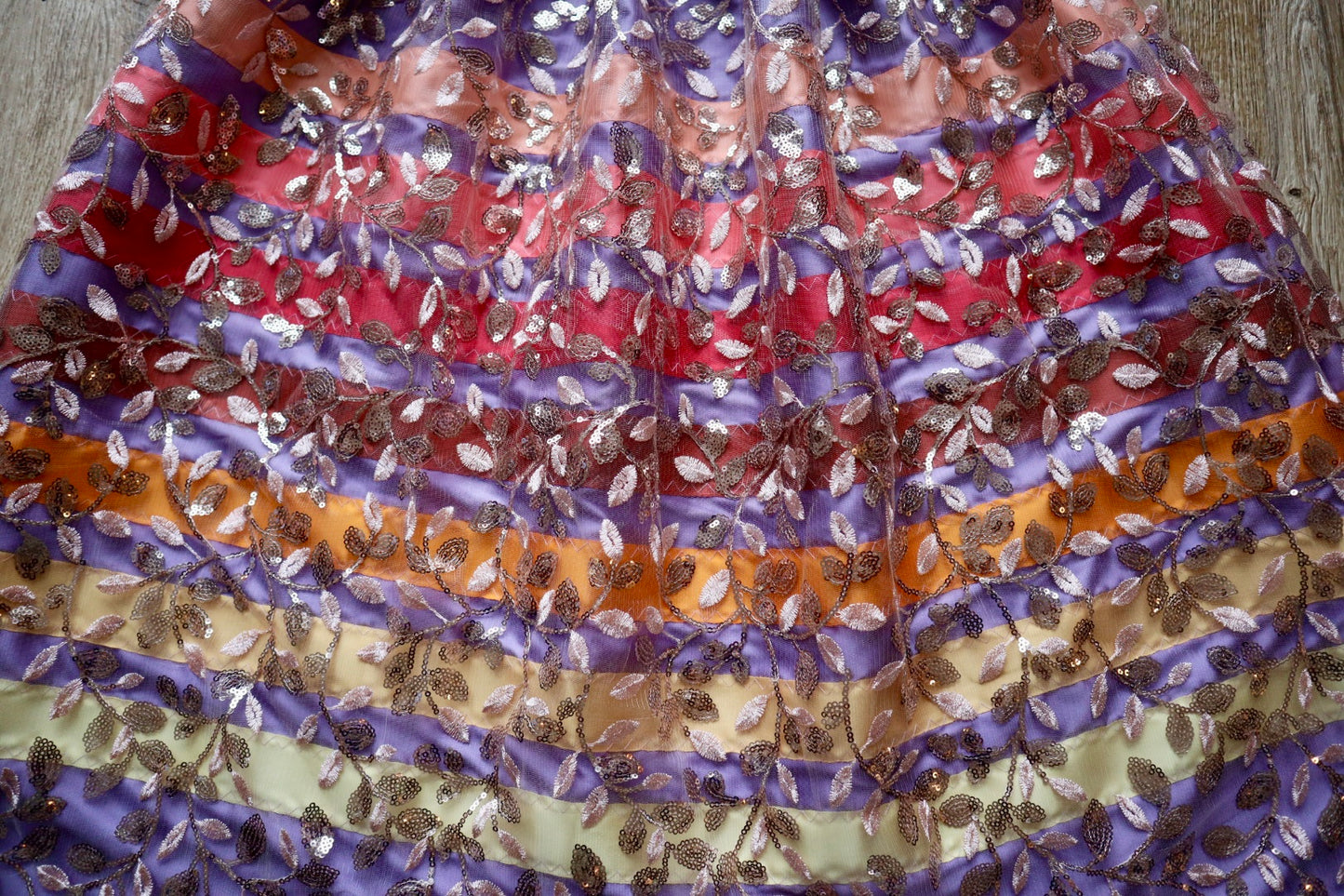 Couture Overlay Ribbon Skirt Women’s Champagne Embroidered Sequin Lace Satin Peach Ombre Indigenous HandMade Clothing CustomWaist *up to 50 inches* (enter desired sizes waist size “inches” or Dress/Pants size in order notes)