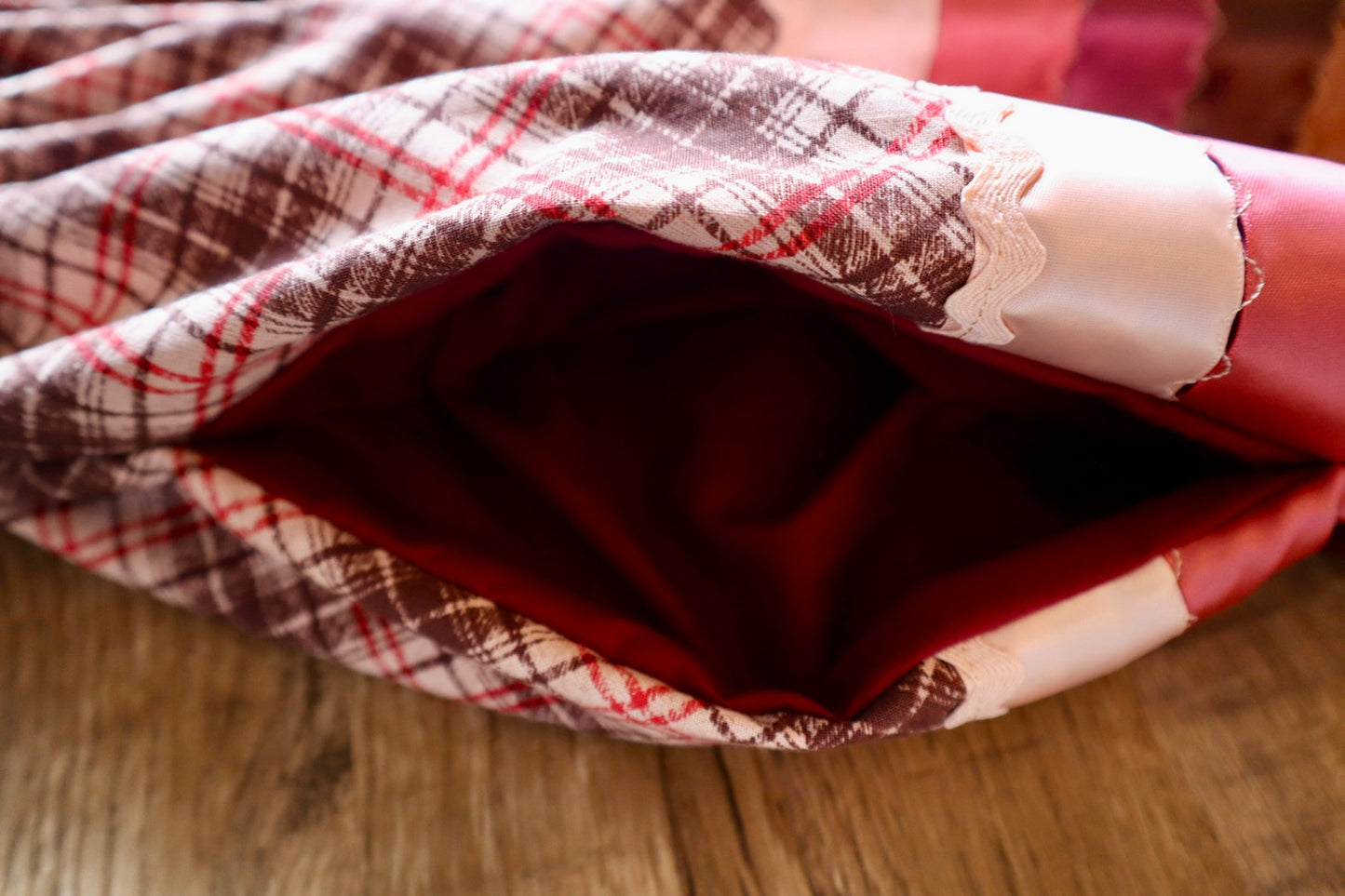 Couture Embroidered Stacked Mama Bear & Cub Ribbon Skirt Pockets Womens Maroon Satin Gold Ombre OOAK Indigenous HandMade *up to 50 inches* (enter desired sizes waist size “inches” or Dress/Pants size in order notes)