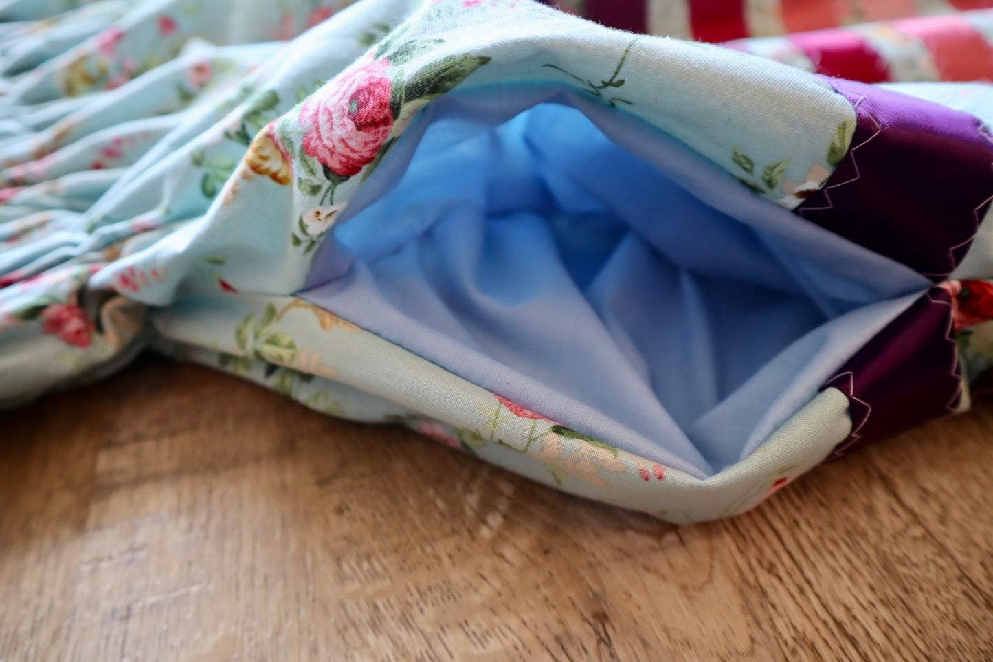 Couture Embroidered Pony Ribbon Skirt Pockets Womens Light Teal Floral Premium Cotton Plum Ombre OOAK Indigenous HandMade *up to 50 inches* (enter desired sizes waist size “inches” or Dress/Pants size in order notes)