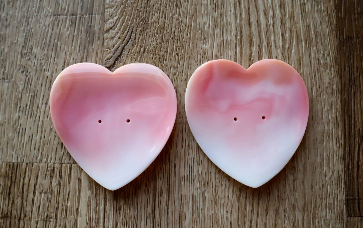 Pink Queen Conch Heart-Shaped Shells (Set of 2)