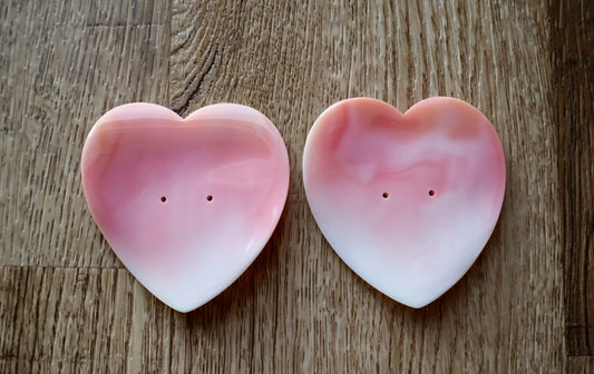 Pink Queen Conch Heart-Shaped Shells (Set of 2)