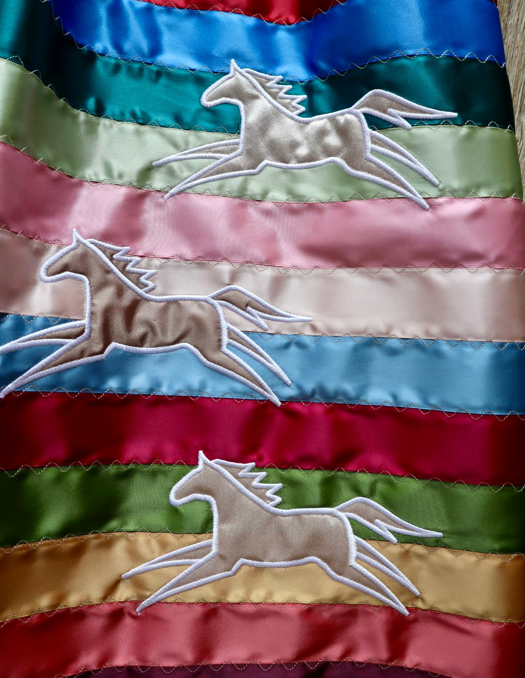 Couture Embroidered Stacked Pony Ribbon Skirt Pockets Womens Floral Premium Cotton Miscellaneous OOAK Indigenous HandMade *up to 50 inches* (enter desired sizes waist size “inches” or Dress/Pants size in order notes)