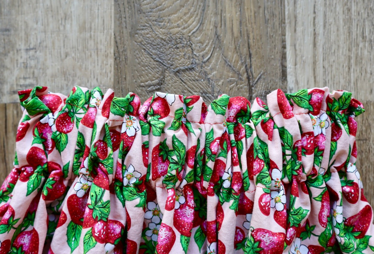 Couture Stacked Ribbon Pocket Womens RicRac Pink Strawberry Floral Print Premium Cotton Maroon Ombre OOAK Indigenous HandMade CustomWaist *up to 50 inches* (enter desired sizes waist size “inches” or Dress/Pants size in order notes)