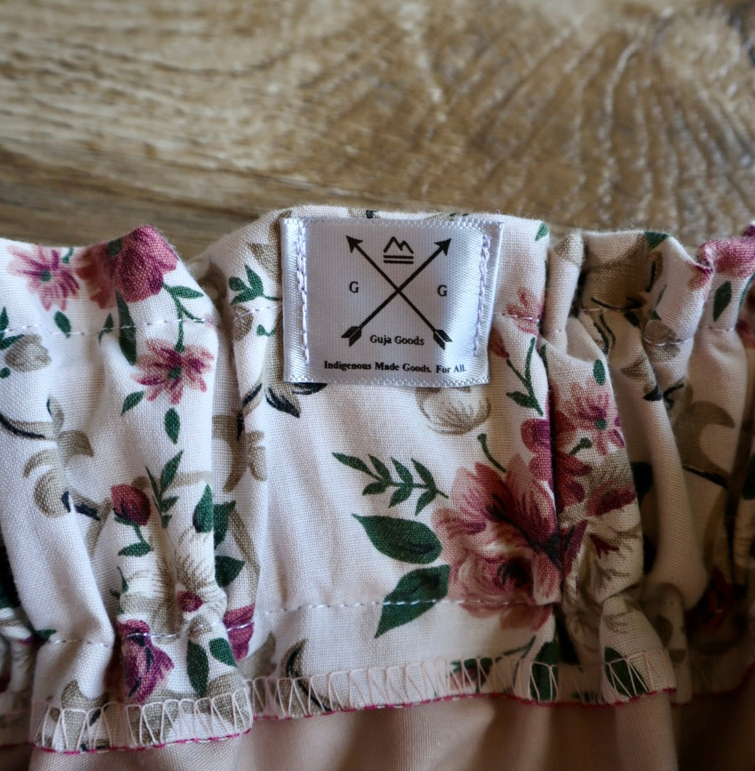 Couture Embroidered Stacked Pony Ribbon Skirt Pockets Womens Floral Cotton Pink Turquoise Ombre OOAK Indigenous HandMade *up to 50 inches* (enter desired sizes waist size “inches” or Dress/Pants size in order notes)