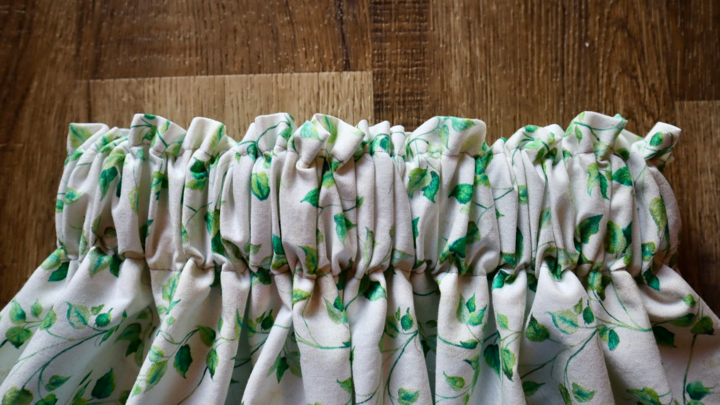 Handmade Ceremony, Casual Ribbon Skirt: Earthy Tones, Ivory Green Floral Print, Custom Waist *up to 50 inches* (enter desired sizes waist size “inches” or Dress/Pants size in order notes)