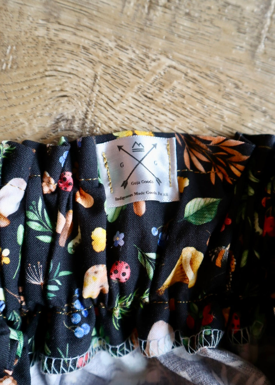 Couture Embroidered Ribbon Skirt Pockets Women’s Black Woods Floral Peach Ombre Premium Cotton OOAK Indigenous HandMade Clothing CustomWaist *up to 50 inches* (enter desired waist size “inches” or Dress/Pants size in order notes)