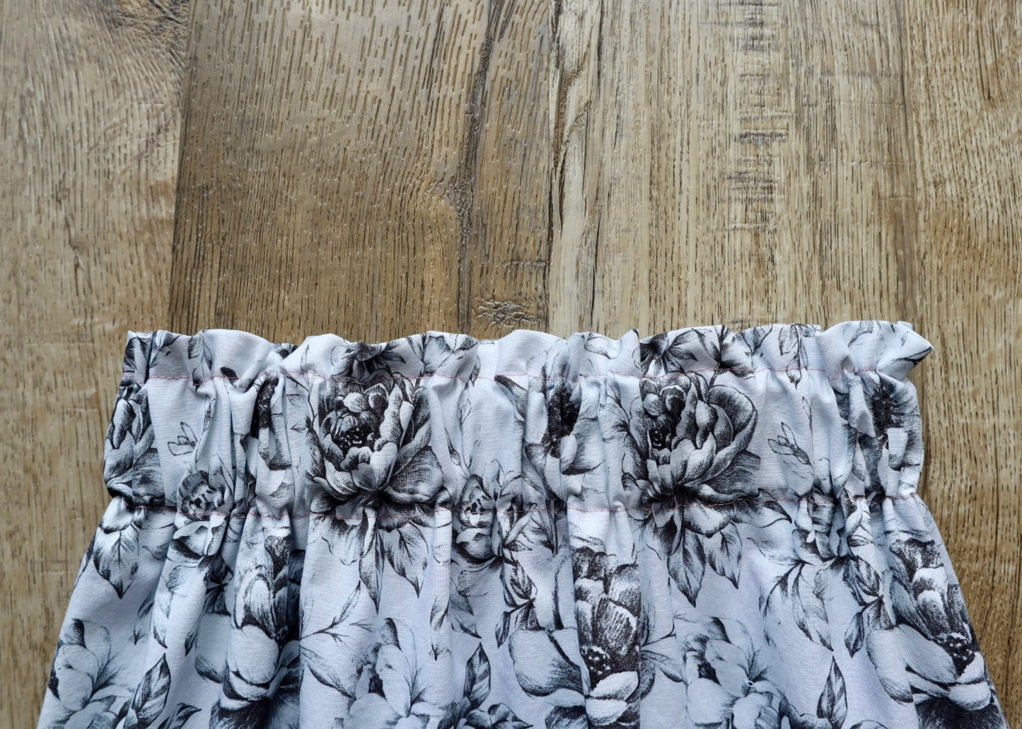 Handmade Ribbon Skirt, Youth Size 7-9 Black and White Floral Print Premium Cotton Green Pink Ombre OOAK Indigenous Made Clothing