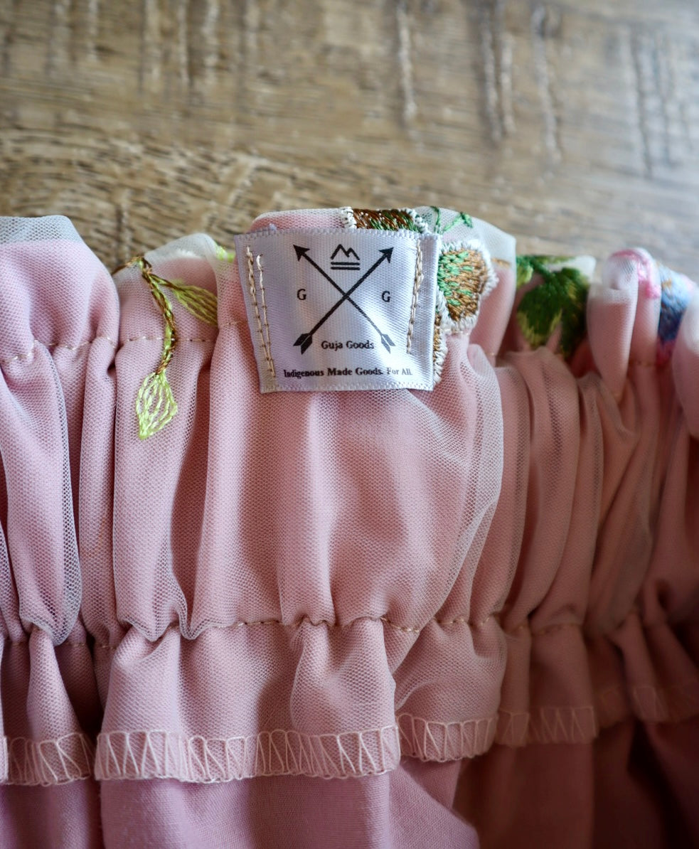 Couture Stacked Ribbon Skirt Pockets Womens Pink and White Lace Purple Pink Ombre RicRac Premium Cotton OOAK Indigenous HandMade *up to 50 inches* (enter desired sizes waist size “inches” or Dress/Pants size in order notes)
