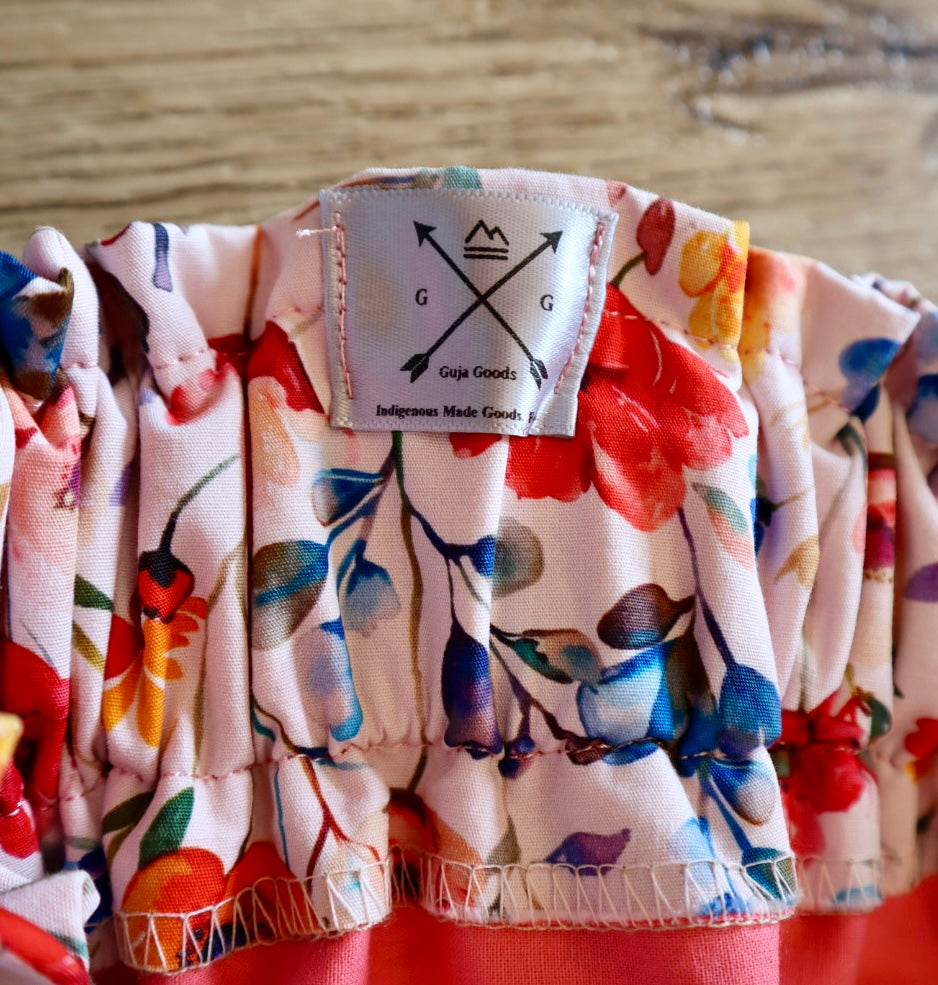 Couture Embroidered Stacked Pony Ribbon Skirt Pockets Womens Floral Cotton Fire Water Ombre OOAK Indigenous HandMade *up to 50 inches* (enter desired sizes waist size “inches” or Dress/Pants size in order notes)