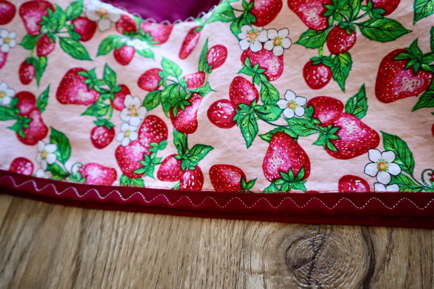 Couture Stacked Ribbon Pocket Womens RicRac Pink Strawberry Floral Print Premium Cotton Maroon Ombre OOAK Indigenous HandMade CustomWaist *up to 50 inches* (enter desired sizes waist size “inches” or Dress/Pants size in order notes)