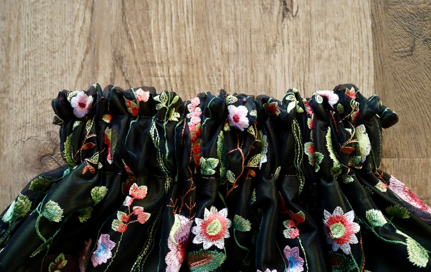 Couture Overlay Ribbon Skirt Women’s Black Embroidered Floral Lace Olive Green Satin Indigenous HandMade Clothing Custom Waist *up to 50 inches* (enter desired waist size “inches” or Dress/Pants size in order notes)