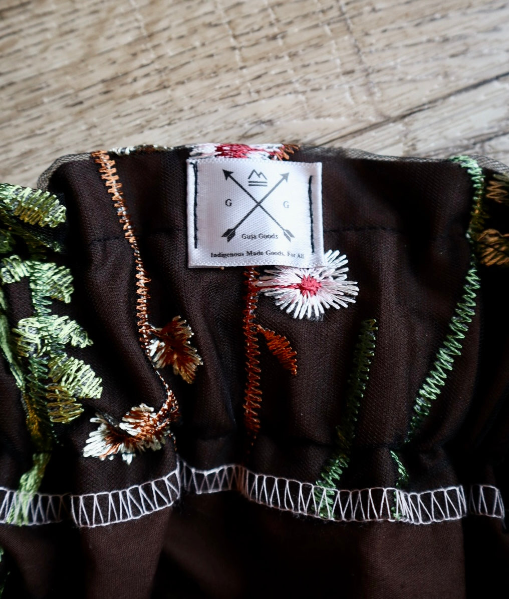 Couture Embroidered Stacked Stars & Bears Ribbon Skirt Pockets Women’s Black Lace Gold Ombre OOAK Indigenous HandMade *up to 50 inches* (enter desired sizes waist size “inches” or Dress/Pants size in order notes)